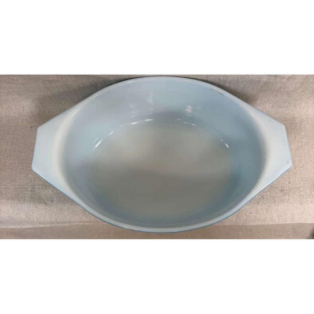 Pyrex 043 Turquoise Blue 1.5 Qt Oval Casserole Dish Vintage USA Ovenware